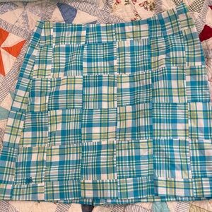 Lily Pulitzer vintage blue & yellow plaid skirt size 8 AS IS small stain in back
